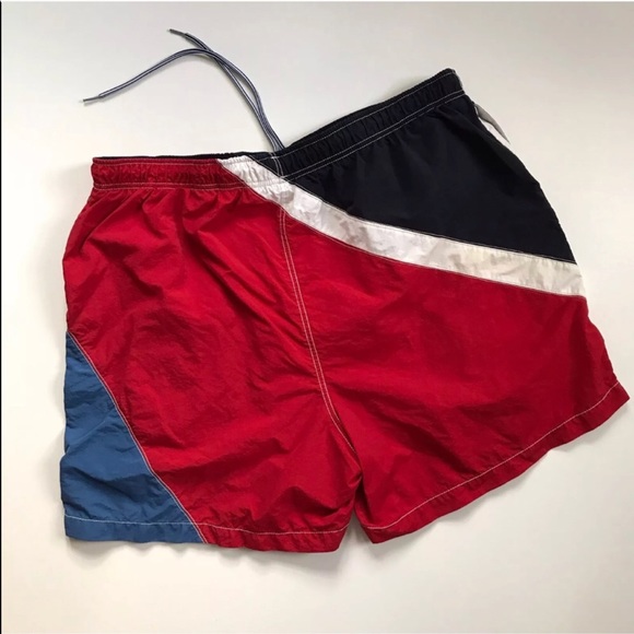 Vintage Nautica Swim Trunks Red White Blue - Picture 5 of 8